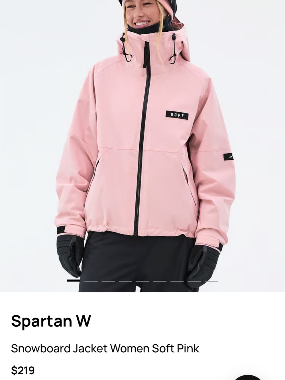 DOPE Spartan W Soft Pink Ski Jacket